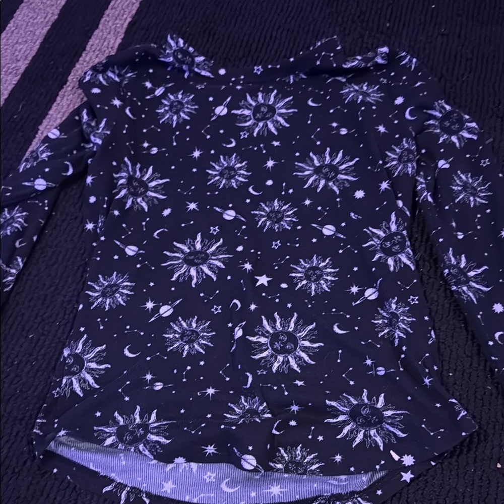 Black Celestial Long Sleeve Top